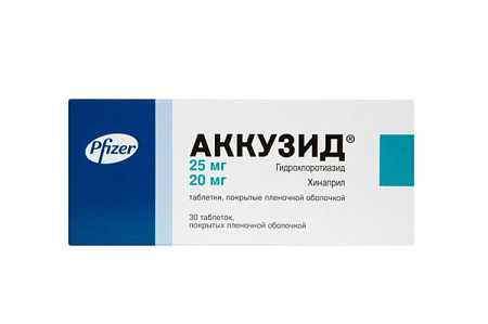 Аккузид тб п/о 25 мг+20 мг №30