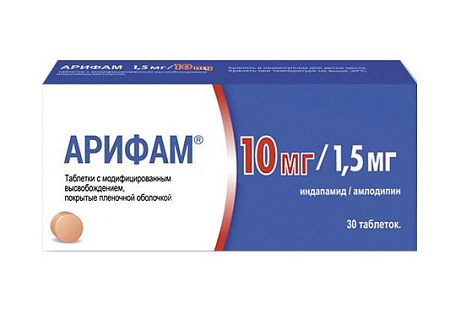 Арифам тб п/о 10 мг+1.5 мг №30