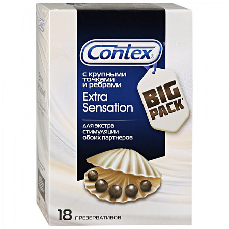 Презервативы Контекс (Contex) Extra Sensation с крупн точками и ребрами №18 Презервативы Контекс (Contex) Extra Sensation с крупн точками и ребрами №18