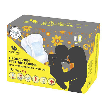 Прокладки Пелигрин П4 послеродов д/обильн выдел №10 Прокладки Пелигрин П4 послеродов д/обильн выдел №10