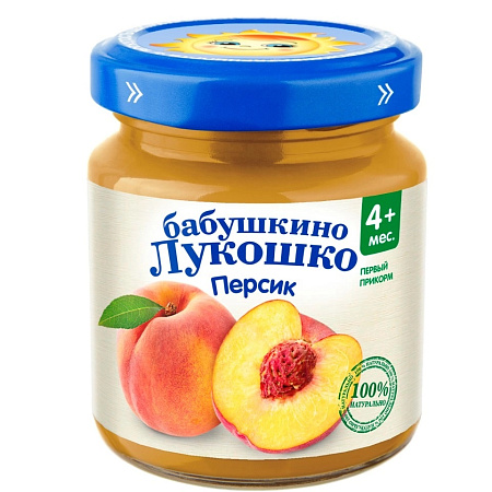 Пюре Бабушкино Лукошко персик с 4 мес 100 г Пюре Бабушкино Лукошко персик с 4 мес 100 г