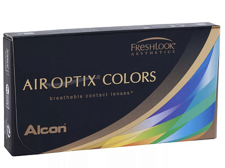 Линзы контактные Air Optix (Эйр Оптикс) Colors цветные (-0.00) №2 ярко-синий (brilliant blue)