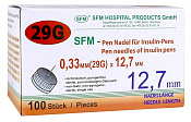 Иглы SFM (СФМ) д/инсулиновых инжекторов (ПЕН ручек) 29G 0.33x12.7 мм №100