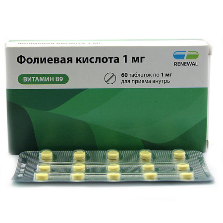 Фолиевая кислота Реневал тб 1 мг №60