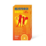 Ибупрофен Форте (Нурофен) сусп д/пр внутрь 40 мг/мл 200 г вкус апельсин + шприц мерн