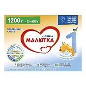 Смесь молочная Малютка 1 с рождения 1200 г