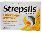 Стрепсилс тб д/расс мед/лимон №36