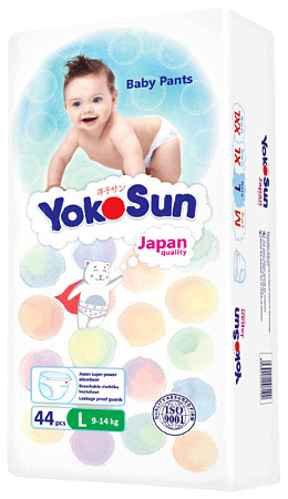 Подгузники-трусики ЁкоСан (Йокосан) (YokoSun) детские размер L (9-14 кг) №44