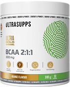 Ультрасаппс (Ultrasupps) Ультра голд БЦАА 2:1:1 порошок 300 г Апельсин