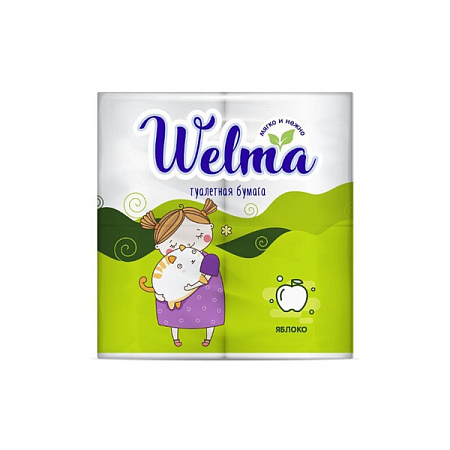 Бумага туалетная Велма (Welma) Яблоко двухслойная №4