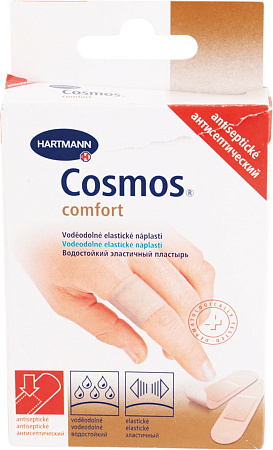 Лейкопластырь (пластырь) Космос (Cosmos) Комфорт (Comfort) антисептический 2 размера №20