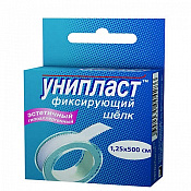 Лейкопластырь Унипласт (Uniplast) фиксирующий шелк 1.25см x 5м (500см)