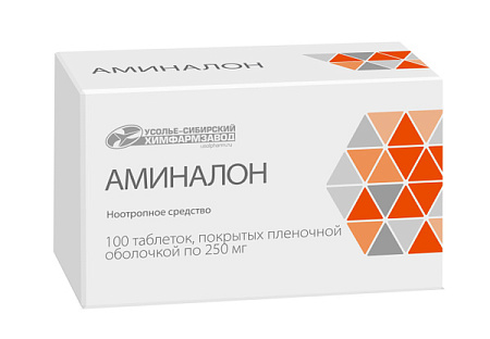 Аминалон тб п/о 250 мг №100 Аминалон тб п/о 250 мг №100