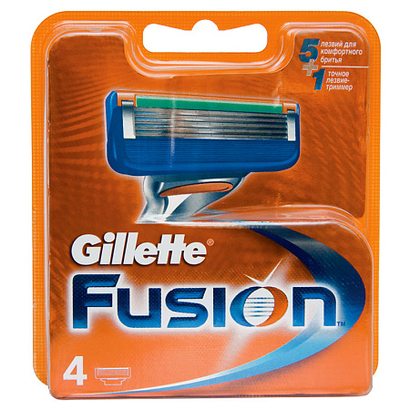 Сменные Кассеты Жиллетт (Gillette) Фьюжн №4