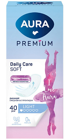 Прокладки Аура Премиум (Aura Premium) ежедневные Лайт (ультратонкие) №40