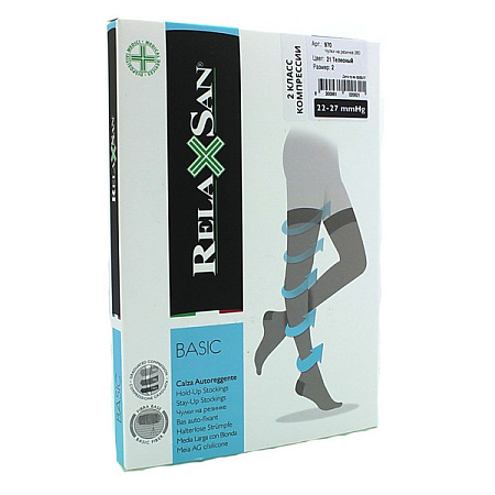 Чулки компрес Релаксан (Relaxsan) Basic Stay-Up 970 2 кл р 2 беж
