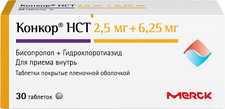 Конкор НСТ тб п/о 2.5 мг+6.25 мг №30