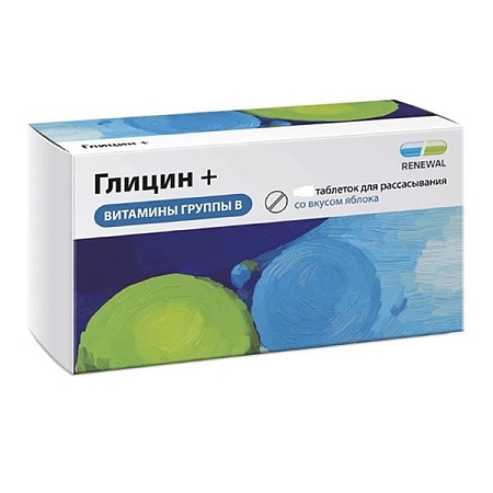 Глицин + Витамины группы В Реневал (Renewal) тб д/рассас №60