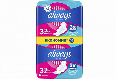 Прокладки Олвейс (Always) Ультра Супер Дуо №16