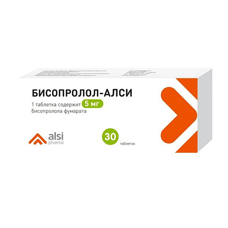 Бисопролол-АЛСИ тб п/о 5 мг №30