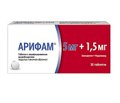 Арифам тб п/о 5 мг+1.5 мг №30