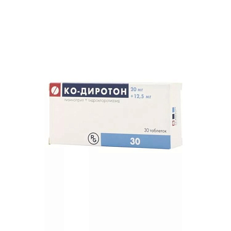 Ко-Диротон тб 20 мг+12.5 мг №30