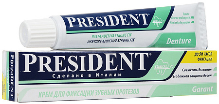 Крем Президент (PresiDENT) Гарант (Garant) для фиксации зуб протезов с мятным вкусом 70 мл