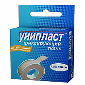 Лейкопластырь Унипласт (Uniplast) фиксирующий натуральный ткань 1.25см x 5м (500см)