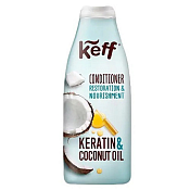 Кондиционер Кефф (Keff) для ослабленных и ломких волос с кератином и маслом кокоса 500 мл
