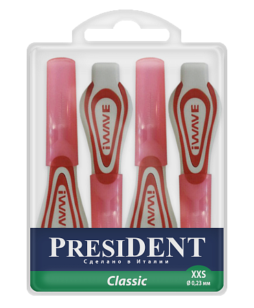 Ёршики (Ершики) межзубные Президент (PresiDENT) Классик XХS 0.23 мм №4 Ёршики (Ершики) межзубные Президент (PresiDENT) Классик XХS 0.23 мм №4