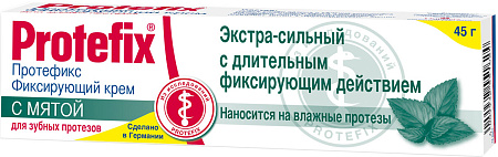 Крем Протефикс (Protefix) д/фиксации зубных протезов экстра-сильный с мятой 40 мл/45 г