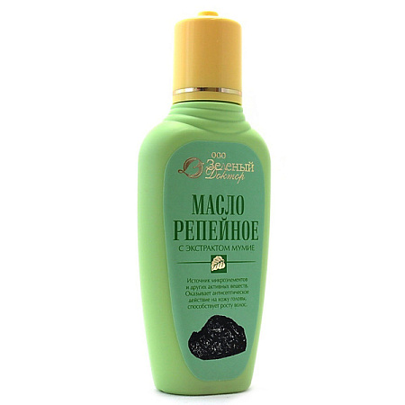 Масло репейное Зеленый Доктор с экстрактом мумие 100 мл Масло репейное Зеленый Доктор с экстрактом мумие 100 мл
