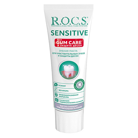 Зубная паста Рокс (ROCS) Сенситив (Sensitive) Plus Gum Care 94 г