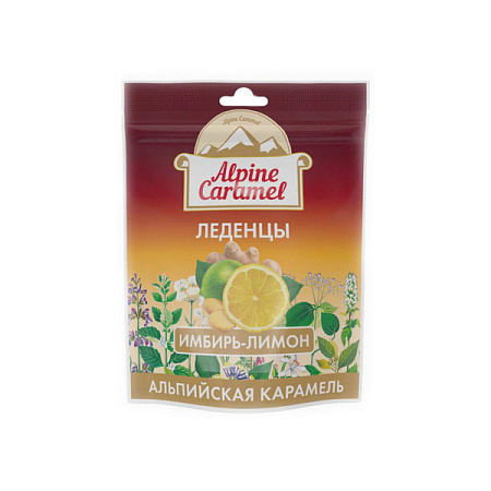 Леденцы Альпийская Карамель (Alpine Caramel) имбирь лимон 75 г