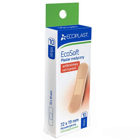 Лейкопластырь Экопласт (Ecoplast) Экософт (EcoSoft) 1.9см х 7.2см набор №10