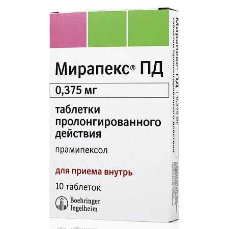 Мирапекс ПД тб 0.375 мг №10