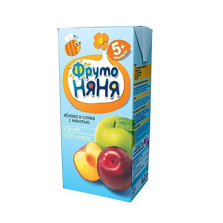Нектар ФрутоНяня яблоко/слива с 5 мес 200 мл