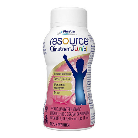 Смесь Нестле (Nestle) Resource Clinutren Junior (Ресурс Клинутрен Юниор) Клубника 200 мл