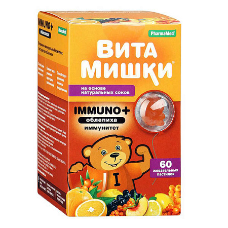 ВитаМишки Иммуно+ Облепиха паст жеват №60 (B2806113/0623, 01.06.26)