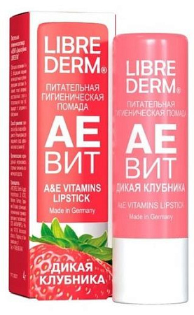 Помада гигиеническая Либридерм (Librederm) Аевит Дикая Клубника д/губ 4 г