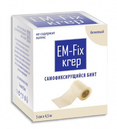 Бинт Ем-фикс креп (EM-fix krep) эласт компресс самофиксир 5 см х 4.5 м