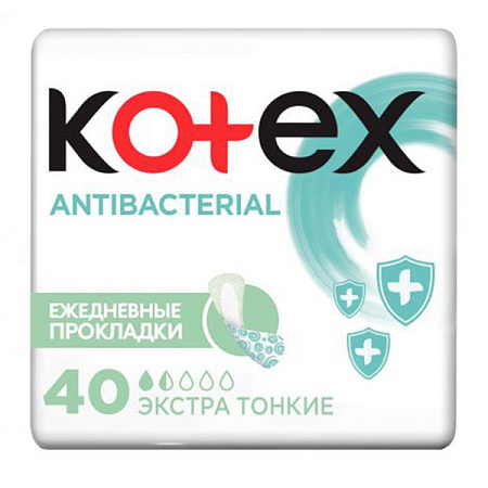 Прокладки Котекс (Kotex) Антибактериал ежедневные экстратонкие №40