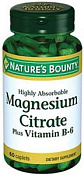Цитрат магния Нэйчес Баунти (Nature's Bounty) (Нейчес) с вит В6 (Б6)  тб 1560 мг №60