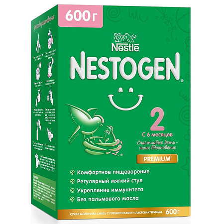 Смесь молочная Нестле (Nestle) Нестожен (Nestogen) 2 с пребиотиками и лактобактериями 600 г 