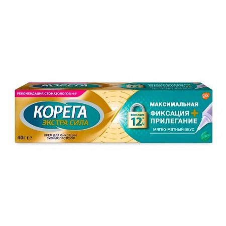 Крем Корега Экстра Сила Максимальная фиксация + Прилегание мягко-мятн вкус д/фикс зуб протезов 40 г