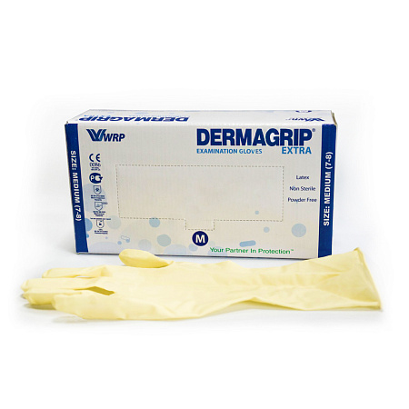 Перчатки Дермагрип (Dermagrip) Extra латекс нестерил неопудрен M №50 (25 пар)