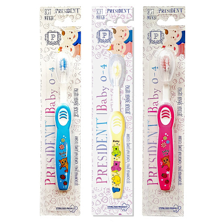 Зубная щетка Президент (PresiDENT) Бэйби (Baby) детская с 0 до 4 лет мягкая