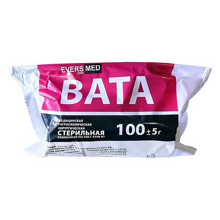 Вата Эверс Мед (Evers Med) медицинская хирург гигроскоп хлопк стер 100 г