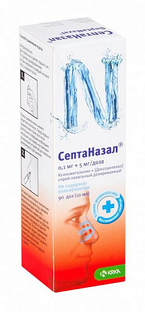 Септаназал спрей назальный дозир 0.1 мг + 5 мг 10 мл