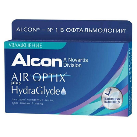 Линзы контактные Air Optix (Эйр Оптикс) Plus HydraGlyde R8.6 (-1.00) №6